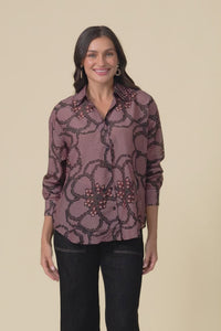 Isa Pink Floral Cotton Silk Shirt,Video