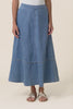 Estelle Blue Denim Midi Skirt,Video