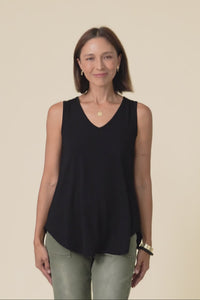 Rihanna Black Bamboo Tank
