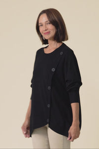 Dianne Black Button Knit Jumper