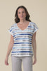 Adli Blue Stripe Cotton Sequin Tee,video