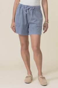 Quinn Blue Denim Pocket Shorts,Video