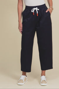 Martin Navy Cotton Barrel Pants