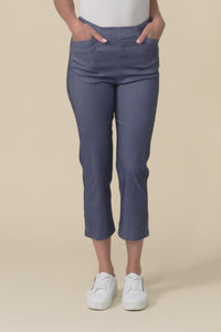 Cody Blue Denim Stretch Capri Pants,video