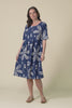 Mackie Navy Flower Cotton Pocket Dress,Video