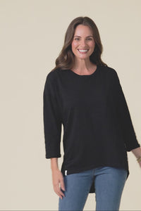 Annie Black Cotton Top