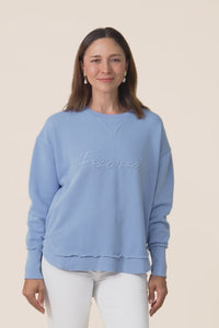 Signature Blue Cotton Crewneck Sweatshirt,video