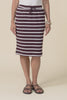 Johnnie Chocolate Stripe Cotton Drawstring Skirt,video