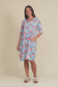 Lilibet Pink Flower Cotton Pocket Dress