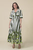 Nalani Green Stripe Palm Cotton Dress,video