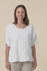 Odia White Abstract Linen Embroidered Top,Video