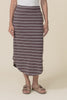 Presley Dark Brown Stripe Cotton Shirred Skirt,video