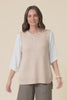 Laurell Beige Knit Crewneck Vest