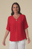 Yasmin Red Layered Button Top