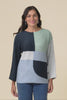 Acton Blue Splice Wool Blend Jumper