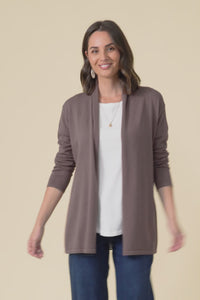 Primrose Chocolate Cotton Drape Cardigan