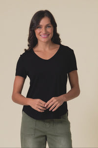 Veronica Black Bamboo Tee