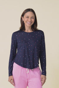Kaja Navy Spot Long Sleeve Tee,Video