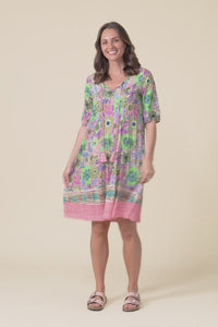 Cayman Green Garden Cotton Tunic Dress,Video