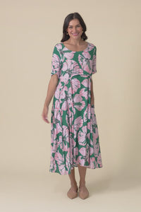 Zaelia Green Floral Crescent Dress,video