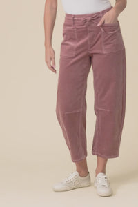 Denny Dusty Pink Corduroy Barrel Jeans,Video