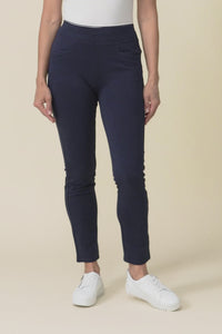 Jove Navy Cotton Stretch Pants,Video