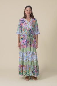 Miami Blue Garden Frill Maxi Dress,Video