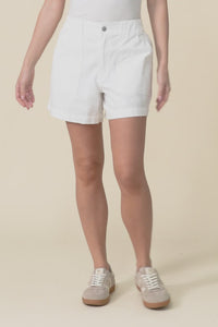 Drew White Denim Shorts,video