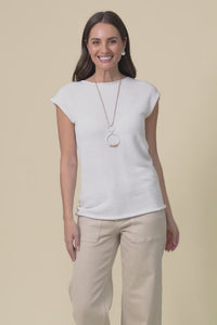 Ollie White Cotton Knit Tee,Video