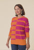 Evolet Orange Stripe Organic Cotton Knit Jumper
