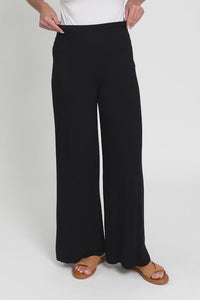 Cory Black Bamboo Wide Leg Pants,Video