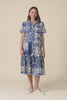 Jaslyn Navy Patchwork Cotton Shirt Dress,Video