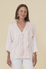 Trove Blush Silk Ruffle Top