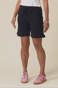 Jonah Navy Cotton Drawstring Shorts