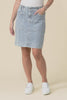 Atlas Blue Denim Stretch Skirt