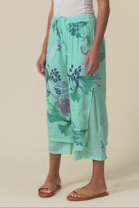 Max Blue Floral Layered Pants