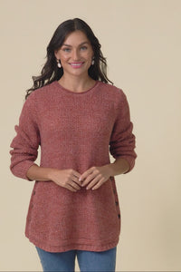 Lucas Rust Knit Button Jumper
