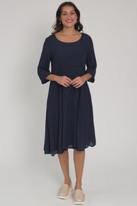 Karina Navy Crescent Dress