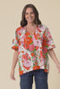 Renee Pink Floral Cotton Blouse