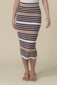 Tan Stripe Bamboo Maxi Tube Skirt,Video
