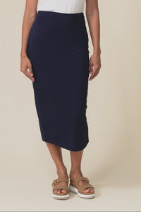 Navy Bamboo Maxi Tube Skirt,Video
