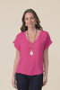 Dorian Hot Pink Linen Cotton Top,Video