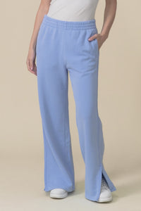 Classic Blue Cotton Split Sweatpants,Video