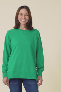 Melbourne Green Cotton Crewneck Sweatshirt,Video