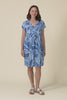 Sabina Cobalt Abstract Crinkle Cotton Dress,video