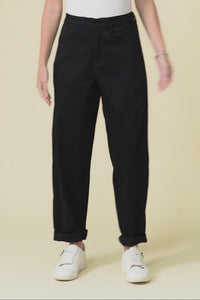 Garner Black Barrel Chino Pants