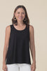 Satine Black Cotton Pleated Tank,video