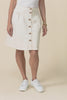 Amanda Ivory Stretch Denim Skirt,Video