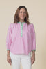 Maria Pink Stripe Cotton Blouse,video