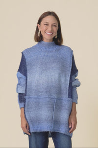 Eclipse Blue Splice Knit Jumper